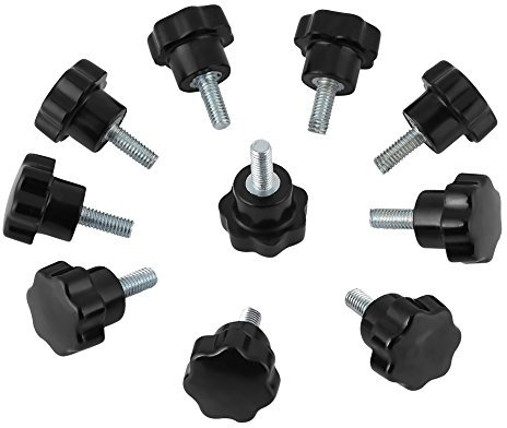 10 stücke Sterngriffmutter Sternförmige Türgriffe Bolzen M5 * 16 Kunststoff Fadenklemmknopf Maschine Werkzeug Zubehör Set Schwarz
