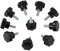 10 unids en forma de estrella perillas de las puertas perno M5 * 16, Hilo de plástico perilla de sujeción máquina, Perilla de sujeción m5, Pomo m5 negro