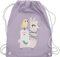 Turnbeutel Rucksack - Tiermotiv Animal Print - Tiere aufgereiht - Unisize - Pastell Lila - kita stoffbeutel kinderrucksack tier tiermotive lama turnsack turnsäckchen kindergarten tiermotiven alpaka