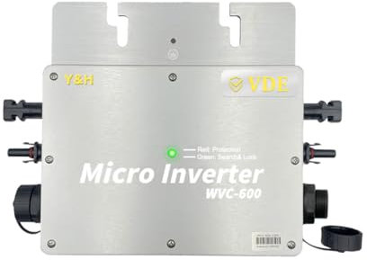 Y&H Micro-onduleur 600 W pour centrale électrique de balcon - Alimentation secteur étanche IP65
