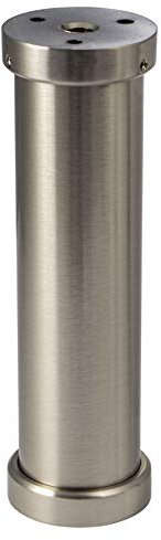 Tresenfuß Design Barkonsole Edelstahl Konsole gerade rund | Küchen Thekenfuß Alu Edelstahl-Optik | Höhe: 200 mm | Edelstahl-Optik massiv | Bar-Stütze für Bars & Küchen |1 Stück - Theken-Befestigung