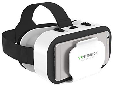 VR Headset for Cellphone, Universal Adjustable Lightweight VR Glasses Without Headphone for Mobile Games & Movies, Compatible 4.7-6 inch iPhone or Android, White