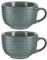 Set of 2 Large Blue Mugs 400ml Distressed Tea/Coffee/Hot Chocolate Stoneware Coffee Cups Spring Summer Wedding Anniversary Housewarming Kitchen Gift