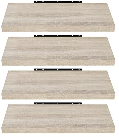 EUGAD Wandregal Wandboard 4er Set Hängeregal Holz Board Modern Sonoma Eiche 40x23x3,8cm 0083QJ-4