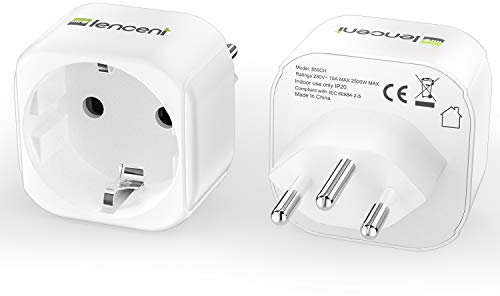 LENCENT 2X Netzadapter EU DE auf CH Reisestecker Typ-J Schuko Reise Adapter für Schweiz Liechtenstein Steckdosenadapter