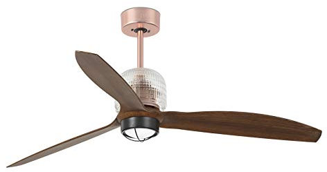 FARO BARCELONA DECO FAN LED Deckenventilator Kupfer/Holz mit DC Motor