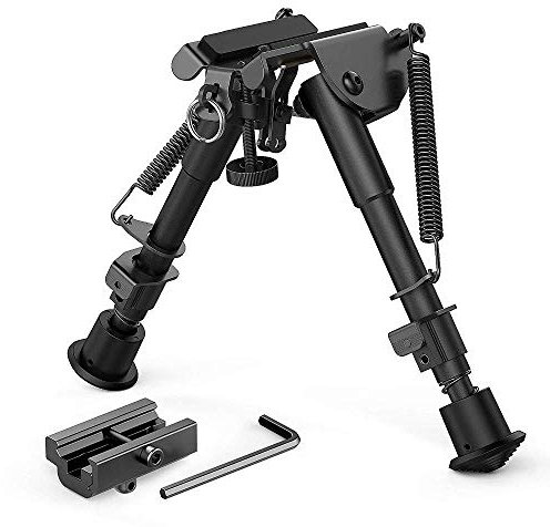 N/C 6-9 Zoll taktisches Gewehr Zweibein Einstellbare Federrückstellung, verlängerte Flachbettverstellbare Stabilität, mit Adapter, verwendet für Schießstand, Jagd und Schießen