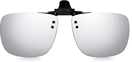 Read Optics Clip-on-Sonnenbrille über verschreibungspflichtigen und nicht verschreibungspflichtigen Brillen mit einfacher Befestigung, polarisiertem UV-Schutz, hochklappbaren randlosen, leichten