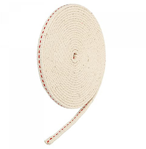 sourcing map Baumwolle Öllampe Docht Kerzendochte 6mm Flache 3 Meter Rot Masche für Öllaterne Licht