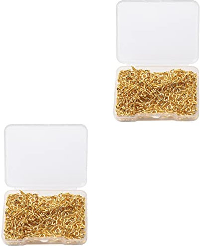 HONMEET 600 Pcs Sheep Eye Nails Screw- in Wall Hooks Hanging Planters Hooks Metal Mini Eye Small Eye Screws for Jewelry Hanging Ceiling Hooks Screw Eye Pin Peg Eye Hooks Storage Iron Rings