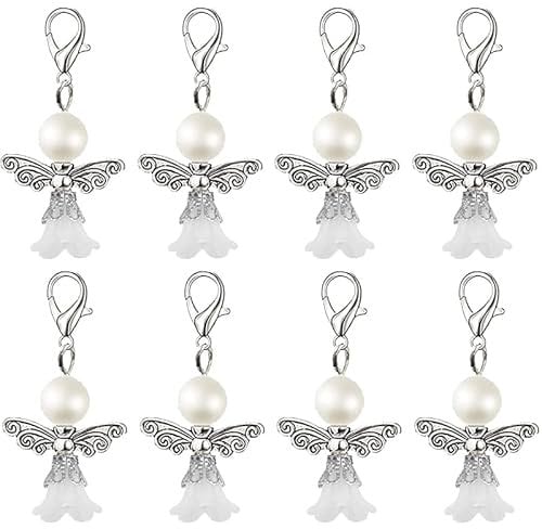 HERZWILD schutzengel Schlüsselanhänger Engel Charme Perlenengel Anhänger für DIY Hochzeit Schmuck Halskette Basteln (AB2)