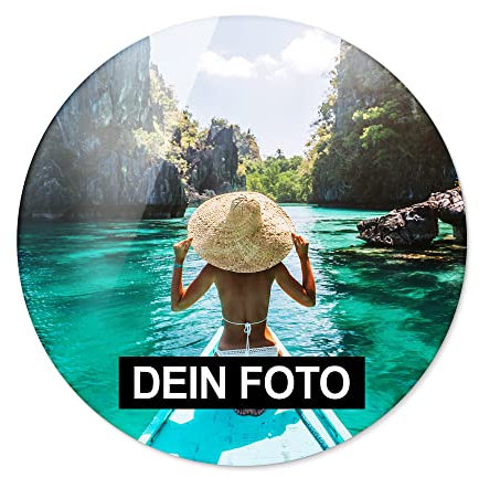 PhotoFancy® - Personalisierter Acrylglas-Kühlschrankmagnet mit eigenem Foto - Fotomagnet aus Acryl gestalten - Variante wählen - Form: Rund
