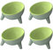 4PCS Green Cat Bowls, Tilted Raised Cat Feeding Bowls - 16° Inclined Angle Cat Food & Water Bowl Set for Kittens