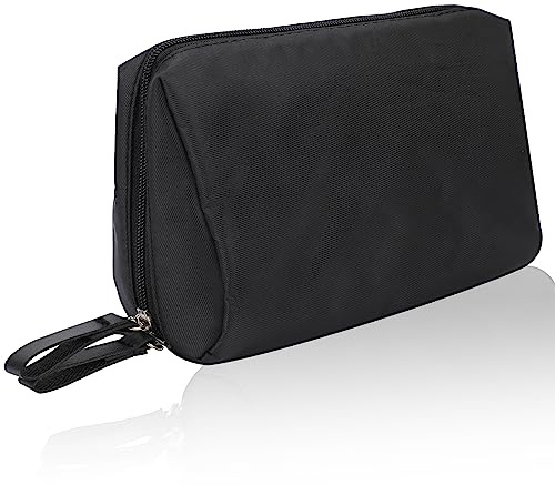 KALIONE Small Makeup Bag for Purse Portable Cosmetic Bag Zipper Makeup Pouch Waterproof Makeup Bag for Women, Black, Mini Storage Bag