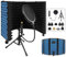 Sonicreative Blue Studio Recording Microphone Isolation Shield with Pop Filter, Foldable Sound Proof Mic Isolation Shield for Boom Arm, High Density Sound Absorbing Foam Mic Stand for Blue Yeti