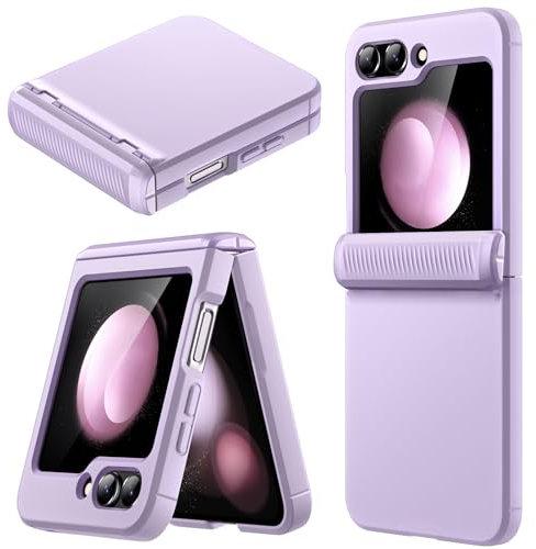JETech Case for Samsung Galaxy Z Flip 5 2023 with Hinge Protection, Heavy Duty Rugged Protective Hard PC Phone Cover, Anti-Fingerprint Matte Finish (Light Purple)