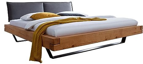 möbelando Massivholzbett >BE-0577< in braun aus Fichte massiv geölt - 158x38x222cm (BxHxT)