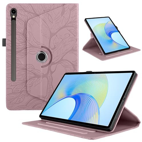 TEDTIKJT Custodia per tablet per Samsung Galaxy Tab S9 FE 10.9 2023 PU Pelle 360°Rotante, Multi-angolo Stand Flip Cover Albero Rotante Custodia per Samsung Galaxy Tab S9 FE 10.9,Oro Rosa