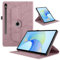 TEDTIKJT Custodia per tablet per Samsung Galaxy Tab S9 FE 10.9 2023 PU Pelle 360°Rotante, Multi-angolo Stand Flip Cover Albero Rotante Custodia per Samsung Galaxy Tab S9 FE 10.9,Oro Rosa