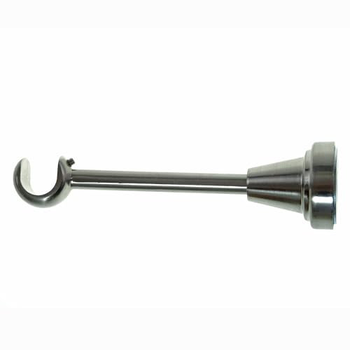 BASIT Wandträger für Gardinenstangen 1-läufig Edelstahl Look I Gardinenstangen Träger 16mm Wandbefestigung Gardinenstangen Halterung Vorhangstange H14