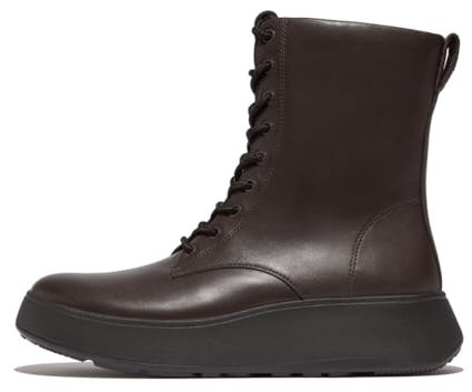 Fitflop F-Mode Botines Planos de Piel con Cordones, Botas Mujer, marrón, 41 EU