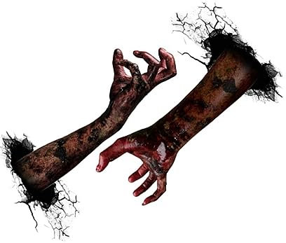 Homoyoyo Halloween-wandtattoo mit Horror-hand-muster Gruselige Geisterhände Abnehmbarer Pvc-wandaufkleber für Zuhause Bar Büro oder Andere Flachen Oberflächen