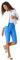 Roman Originals Knee Length Shorts for Women UK - Ladies Cropped Capri Stretch Bengaline Pants Crop Trousers Summer Legging Lounge Essentials Elasticated Casual Clothes - Light Denim - Size 10