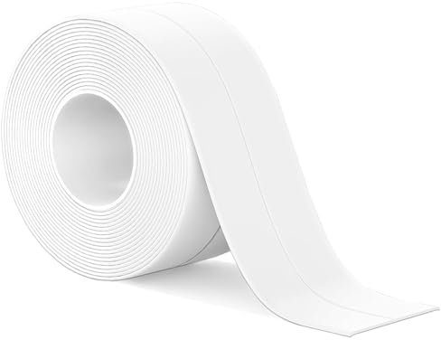 YuFek Bath Sealant Strip, Caulk Strip Sealant Tape, Bathroom Sealant, White Waterproof,(38mm X 3.2M) Simple Seal Tape for Toilet, Bathroom, Kitchen, Bathtub, Wall Floor, Shower(126in, White)