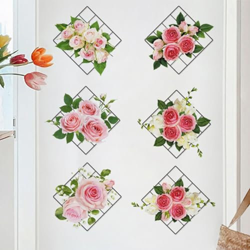 Flur Dekoration Für Wand Wandsticker - Blumen Wandtattoo Wohnzimmer Wandaufkleber Vase Grüne Blume Pflanzen Wandsticker Vinyl Pflanzen 0413