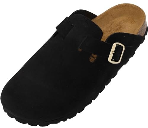 Palado Clogs Damen Kiel Premium Leather - bequeme Pantoletten Made in Spain - elegante Hausschuhe mit Kork-Fußbett - modische Sommerschuhe