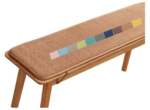 Stuhlkissen Mit Bändern, Sitzkissen Gartenstuhl Outdoor, Bankkissen, Gartenbank Kissen Bankauflage, Sitzauflage Bank Rutschfeste Sitzpolster Bank Für Indoor Fenster Terrasse e3(Khaki,140x45 cm 55x18 i