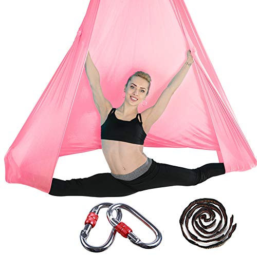 Brinny Aerial Yoga Tuch DIY Premium Silks Aerial Equipment Elastische Yoga Hängematte Tuch Sling Swing Vertikaltuch Yogatuch Hammock Fitness für Pilates Gymnastik Antigravity Inversionsübungen