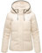 MARIKOO Damen Teddy-Fleecejacke warme Übergangsjacke Gesteppte Plüschjacke in angesagtem Materialmix mit Kapuze Kaguraa 16 Off White Gr. M