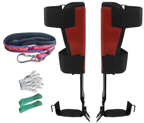 Climbing Crampons - Tree Climbing Equipment Set, Professional Tree Climbing Spikes | Stainless Steel Crampons with Straps and Gloves, Adjustable Tree Climbing Crampons for Tree Work Climbing Hunting