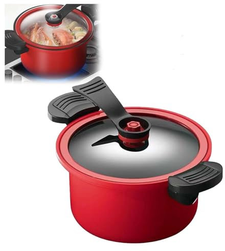 Seattleget - Olla de micro presión, estufa de gas/cocina de inducción de fuego abierto, olla universal para estofado, ollas a presión de alta capacidad, olla a presión antiadherente, resistente al