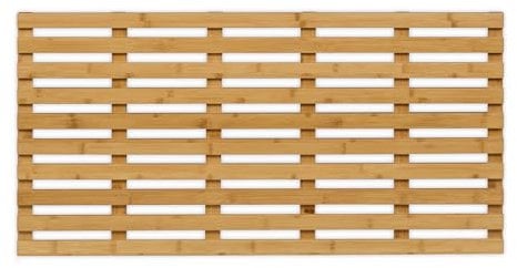 Relaxdays Bambus Badematte, 100 x 50 cm, rutschfeste Duschmatte für Badewanne, Dusche, Sauna, Indoor & Outdoor, Natur