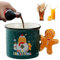 Oldmoom Tazze da caffè con omino di pan di, in ceramica, 350 ml, tazza da tè con omino di pan di, per bevande creative e, con manico di pan di, per cioccolata calda e tè