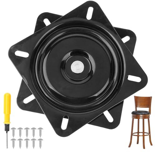 CeTsronixoC 6 Zoll Quadrat Drehlager, 360° Drehbare Solide Tafelperle Drehbeschlag,151 * 125 * 173 mm Robustes Drehzubehör, 100 kg Tragkraft, Geeignet für Hocker, Tische, Bücherregale (Schwarz)