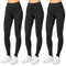 Merry Style Damen Lange Leggings aus Viskose MS10-143 (Schwarz/Schwarz/Schwarz, S)