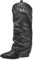 IF Fashion Stivali Texani Arricciati stropicciati Da Donna A Punta Con Tacco E Ghetta Risvolto MP742-2 nero N.39