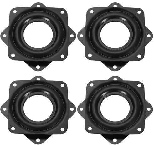 sourcing map 3 Bar Stool Swivel Replacement, 360° Rotation Lazy Susan Turntable, Square Ball Bearing Seat Swivel Base Mount Plate for Recliner Chair or Table, Black (72x8mm)