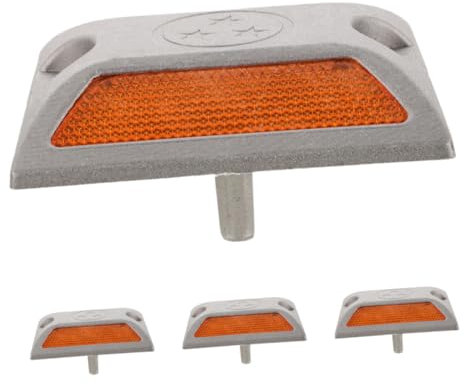 Ciieeo Lot De 4 Clous Réfléchissants pour La Sécurité Routière Feux Stop Accessoires pour Voiturette De Golf Feux De Sécurité pour Véhicules Panneau en Étain Réflecteurs Solaires