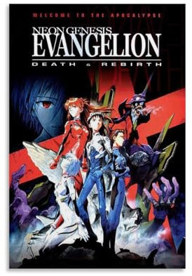 GWJXYWZP Neon Genesis Evangelion Klassische Anime-Cartoons Leinwand-Poster, Wandkunst, dekoratives Gemälde, Schlafzimmer, Malerei, Poster, 30 x 45 cm, ungerahmter Stil