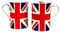 Alfie Francis Set of 2 x 250ml Small Fine China Mugs UK British Flag Union Jack Red White & Blue Gift