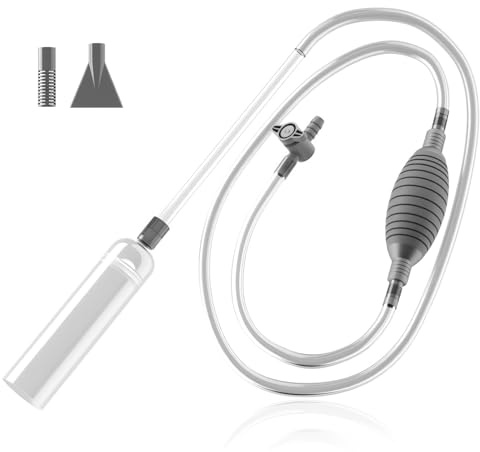 ZYQUES 3 in 1 Fish Tank Syphon Pump Kit, 260 cm Fish Tank Cleaning Kit with Air-Pressing Button Gravel Cleaner Fish Tank Vacuum Cleaner for Drain and Replace Water