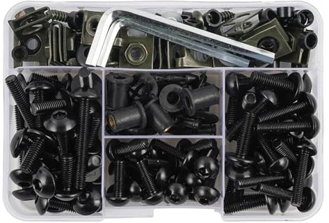 Verkleidung Schrauben Motorrad Verkleidung Fastener Clips Schrauben Kit Für Suzuki GSXR SV650 SV1000 V-strom 650 1000 Windschutzscheibe Muttern Befestigungen Windschutzscheiben Schraubensatz(Schwarz)