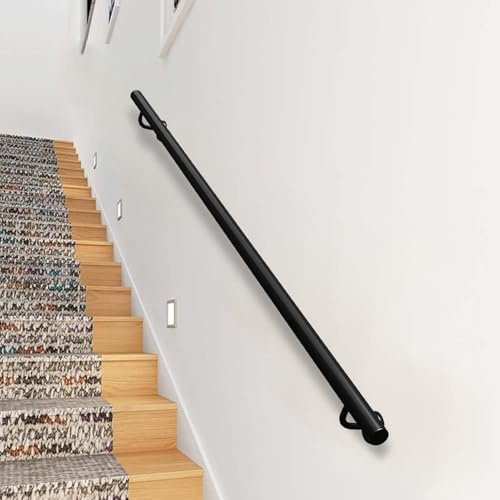 Corrimano per scale moderne - 1 2 3 4 5 6 metri ringhiera in ferro battuto per gradini interni ed esterni barra di supporto per tubo tondo per montaggio a parete, kit completo(540cm)