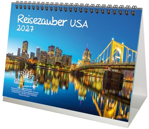 Reisezauber USA DIN A5 Tischkalender für 2027 Amerika Washington Stadt Reise Land Urlaub - Seelenzauber