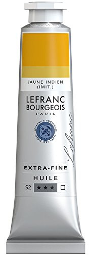 Lefranc Bourgeois 405043 extra feine Ölfarbe in Künstlerqualität aus hochwertigen Pigmenten, lebendige Farben, hohe Lichtechtheit, 40ml Tube - Indischgelb Farbton