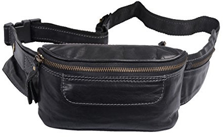 AVANCO Gürteltasche Echt-Leder, schwarz, 26x11x7cm